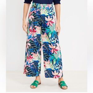 LOFT Fluid Wide Leg Crop Pants in Palm